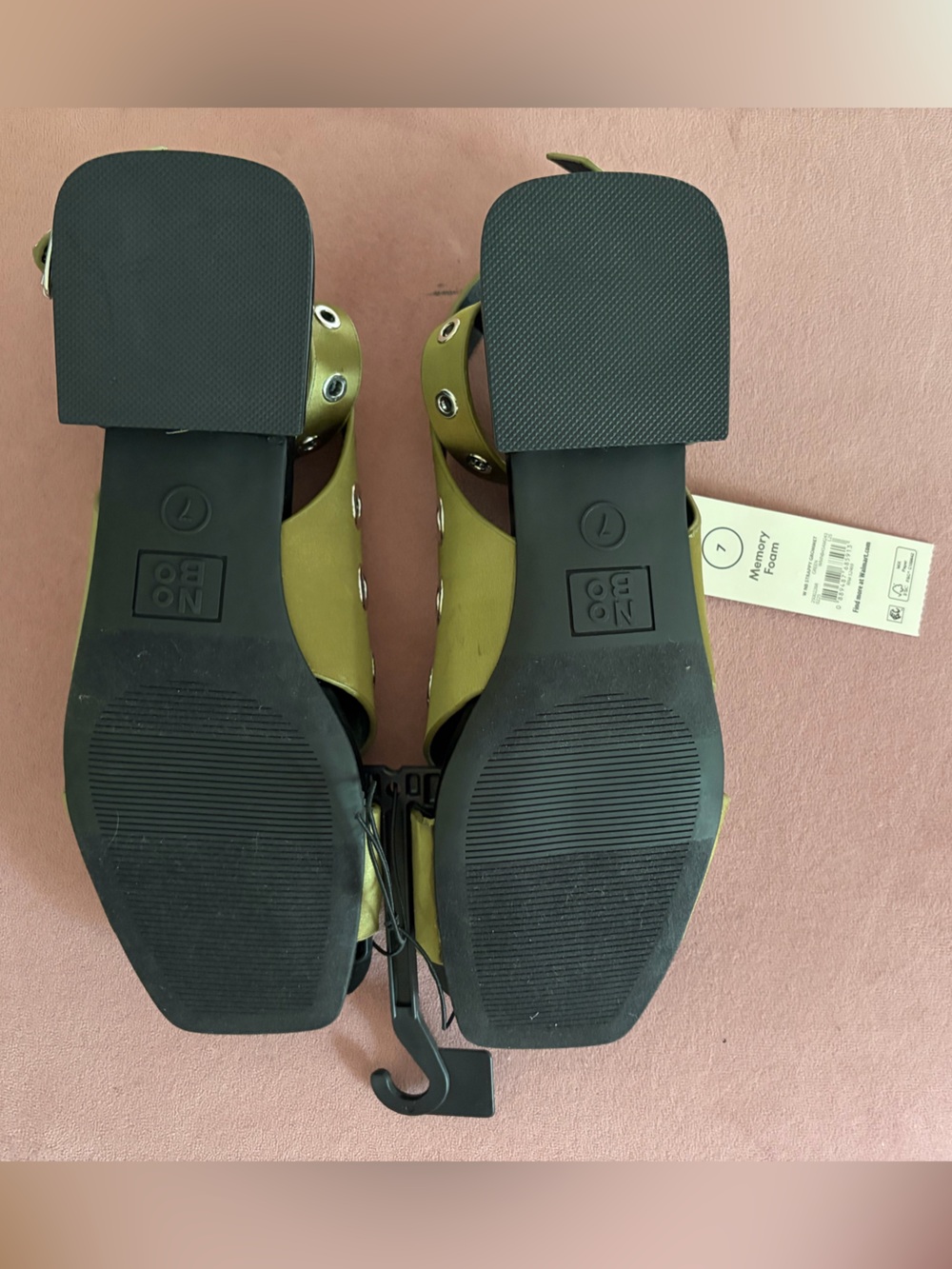 No Boundaries Olive Ankle-Strap Grommet Flat Sandal - Picture 8 of 8